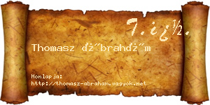 Thomasz Ábrahám névjegykártya